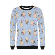 Load image into Gallery viewer, Pink Hearts Pug Love Women&#39;s Sweatshirt-Apparel-Apparel, Pug, Sweatshirt-8