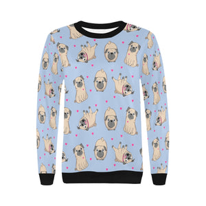 Pink Hearts Pug Love Women's Sweatshirt-Apparel-Apparel, Pug, Sweatshirt-8