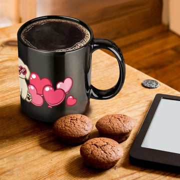 Pink Hearts Yellow Labrador Love Coffee Mug 360x