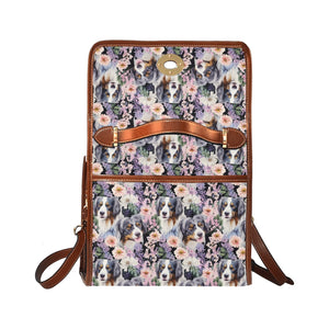 Pink Petals and Australian Shepherds Shoulder Bag Purse-Accessories-Accessories, Australian Shepherd, Bags, Purse-One Size-2