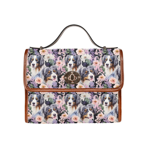 Pink Petals and Australian Shepherds Shoulder Bag Purse-Accessories-Accessories, Australian Shepherd, Bags, Purse-One Size-1
