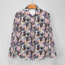 Load image into Gallery viewer, Pink Petals and Australian Shepherds Women&#39;s Shirt-Apparel-Apparel, Australian Shepherd, Shirt-3