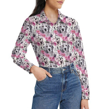 Load image into Gallery viewer, Pink Petals and Dalmatians Love Women&#39;s Shirt-Apparel-Apparel, Dalmatian, Shirt-2