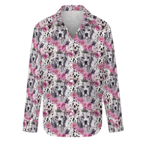 Pink Petals and Dalmatians Love Women's Shirt-Apparel-Apparel, Dalmatian, Shirt-S-White1-1