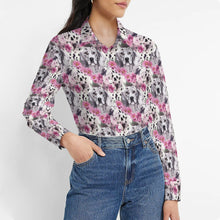 Load image into Gallery viewer, Pink Petals and Dalmatians Love Women&#39;s Shirt-Apparel-Apparel, Dalmatian, Shirt-4