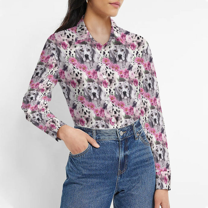 Pink Petals and Dalmatians Love Women's Shirt-Apparel-Apparel, Dalmatian, Shirt-4