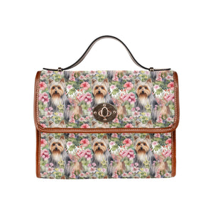 Pink Petals Yorkie Bloom Waterproof Shoulder Bag Purse-Accessories-Accessories, Bags, Purse, Yorkshire Terrier-One Size-6