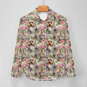 Pink Petals Yorkie Bloom Women's Shirt - 2 Designs-Apparel-Apparel, Shirt, Yorkshire Terrier-4