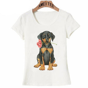 Pink Rose French Bulldog Womens T ShirtApparelDachshundS