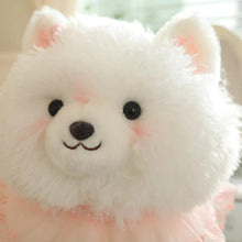 Load image into Gallery viewer, Pink Ruffle Collar White Pomeranian Stuffed Animal Plush Toy-Stuffed Animals-Pomeranian, Stuffed Animal-11