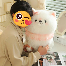 Load image into Gallery viewer, Pink Ruffle Collar White Pomeranian Stuffed Animal Plush Toy-Stuffed Animals-Pomeranian, Stuffed Animal-2