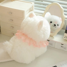 Load image into Gallery viewer, Pink Ruffle Collar White Pomeranian Stuffed Animal Plush Toy-Stuffed Animals-Pomeranian, Stuffed Animal-8