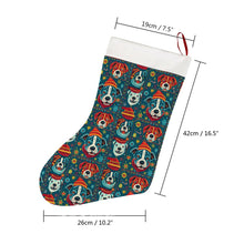 Load image into Gallery viewer, Pit Bull Christmas Merriment Christmas Stocking-Christmas Ornament-Christmas, Home Decor, Pit Bull-26X42CM-White-4