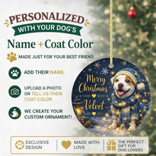 Load image into Gallery viewer, Pit Bull Christmas Ornament - Cozy Winter Pet Portrait Design - Personalize with Photo and Name-Christmas Ornament-Christmas,Christmas Ornament,Personalize Artwork-2