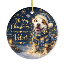 Load image into Gallery viewer, Pit Bull Christmas Ornament - Cozy Winter Pet Portrait Design - Personalize with Photo and Name-Christmas Ornament-Christmas,Christmas Ornament,Personalize Artwork-3
