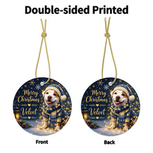 Load image into Gallery viewer, Pit Bull Christmas Ornament - Cozy Winter Pet Portrait Design - Personalize with Photo and Name-Christmas Ornament-Christmas,Christmas Ornament,Personalize Artwork-4