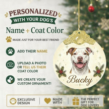 Load image into Gallery viewer, Pit Bull Christmas Ornament - Gold Crown Dog Portrait - Personalized with Photo and Name-Christmas Ornament-Christmas,Christmas Ornament,Personalize Artwork-2