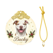 Load image into Gallery viewer, Pit Bull Christmas Ornament - Gold Crown Dog Portrait - Personalized with Photo and Name-Christmas Ornament-Christmas,Christmas Ornament,Personalize Artwork-4