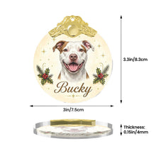 Load image into Gallery viewer, Pit Bull Christmas Ornament - Gold Crown Dog Portrait - Personalized with Photo and Name-Christmas Ornament-Christmas,Christmas Ornament,Personalize Artwork-6