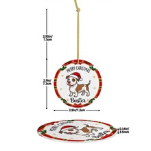 Load image into Gallery viewer, Pit Bull Christmas Ornament - Personalized Whimsical Holiday Cartoon Art Design - with Name-Christmas Ornament-Christmas,Personalize Artwork,Pit Bull-4