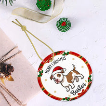 Load image into Gallery viewer, Pit Bull Christmas Ornament - Personalized Whimsical Holiday Cartoon Art Design - with Name-Christmas Ornament-Christmas,Personalize Artwork,Pit Bull-3