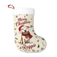 Load image into Gallery viewer, Pit Bull Christmas Stocking - Cozy Festive Wishes - Personalize with Photo and Name-Christmas Ornament-Christmas,Christmas Stocking,Personalize Artwork-3