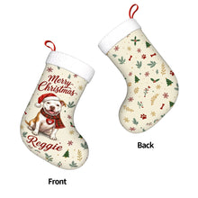 Load image into Gallery viewer, Pit Bull Christmas Stocking - Cozy Festive Wishes - Personalize with Photo and Name-Christmas Ornament-Christmas,Christmas Stocking,Personalize Artwork-4