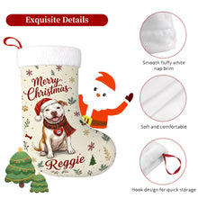 Load image into Gallery viewer, Pit Bull Christmas Stocking - Cozy Festive Wishes - Personalize with Photo and Name-Christmas Ornament-Christmas,Christmas Stocking,Personalize Artwork-5
