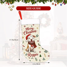 Load image into Gallery viewer, Pit Bull Christmas Stocking - Cozy Festive Wishes - Personalize with Photo and Name-Christmas Ornament-Christmas,Christmas Stocking,Personalize Artwork-6
