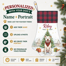 Load image into Gallery viewer, Pit Bull Christmas Stocking - Home for the Holidays - Personalize with Photo and Name-Christmas Ornament-Christmas,Christmas Stocking,Personalize Artwork-2