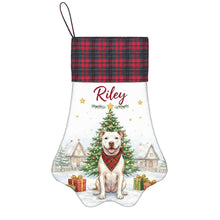 Load image into Gallery viewer, Pit Bull Christmas Stocking - Home for the Holidays - Personalize with Photo and Name-Christmas Ornament-Christmas,Christmas Stocking,Personalize Artwork-3