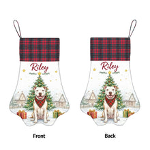 Load image into Gallery viewer, Pit Bull Christmas Stocking - Home for the Holidays - Personalize with Photo and Name-Christmas Ornament-Christmas,Christmas Stocking,Personalize Artwork-5