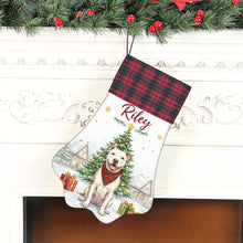 Load image into Gallery viewer, Pit Bull Christmas Stocking - Home for the Holidays - Personalize with Photo and Name-Christmas Ornament-Christmas,Christmas Stocking,Personalize Artwork-6