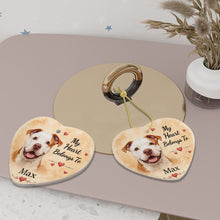 Load image into Gallery viewer, Pit Bull Dog Ornament - My Heart Belongs To Design - Personalized with Name-Christmas Ornament-Christmas,Personalize Artwork,Pit Bull-4