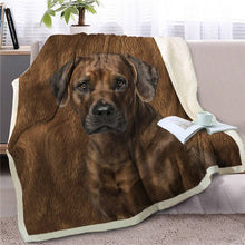 Load image into Gallery viewer, American Pit Bull Terrier Love Soft Warm Fleece Blanket - Series 2-Home Decor-American Pit Bull Terrier, Blankets, Dogs, Home Decor-Rhodesian Ridgeback-Medium-19