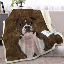 Load image into Gallery viewer, American Pit Bull Terrier Love Soft Warm Fleece Blanket - Series 2-Home Decor-American Pit Bull Terrier, Blankets, Dogs, Home Decor-Staffordshire Bull Terrier-Medium-8