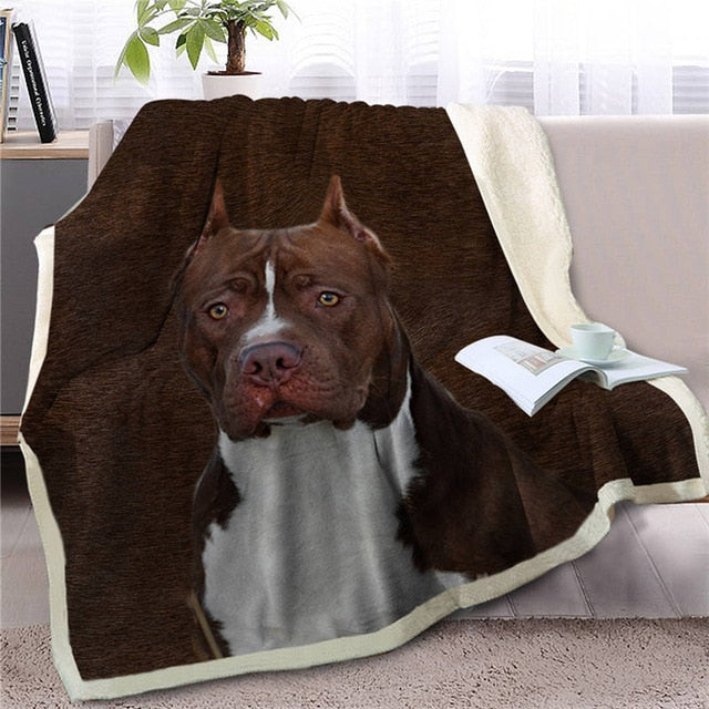 Image of a beautiful Pitbull blanket in the cutest American Pit Bull Terrier design