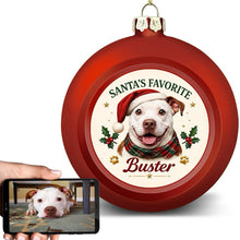 Load image into Gallery viewer, Pit Bull Ornament - Classic Red Round Shape - Santa's Favourite Design - Personalized with Name-Christmas Ornament-Christmas,Personalize Artwork,Pit Bull-1