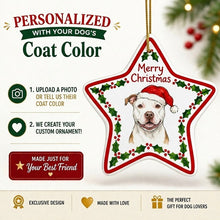 Load image into Gallery viewer, Pit Bull Ornament - Personalized Star Shaped Christmas Folk-Art Design-Christmas Ornament-Christmas,Personalize Artwork,Pit Bull-2