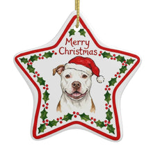 Load image into Gallery viewer, Pit Bull Ornament - Personalized Star Shaped Christmas Folk-Art Design-Christmas Ornament-Christmas,Personalize Artwork,Pit Bull-3