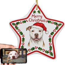 Load image into Gallery viewer, Pit Bull Ornament - Personalized Star Shaped Christmas Folk-Art Design-Christmas Ornament-Christmas,Personalize Artwork,Pit Bull-1