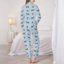 Load image into Gallery viewer, Pit Bull Terrier Pajamas for Women - XL Available - I Love Blue and White Bull Terriers-Pajamas-Apparel,Dog Mom Gifts,Pajamas,Pit Bull-6
