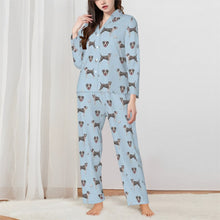 Load image into Gallery viewer, Pit Bull Terrier Pajamas for Women - XL Available - I Love Blue and White Bull Terriers-Pajamas-Apparel,Dog Mom Gifts,Pajamas,Pit Bull-Blue-XS-3