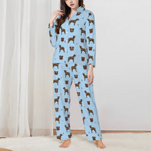 Load image into Gallery viewer, Pit Bull Terrier Pajamas for Women - XL Available - I Love Brindle Pit Bull Terriers-Pajamas-Apparel,Dog Mom Gifts,Pajamas,Pit Bull-Blue-XS-1