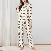 Load image into Gallery viewer, Pit Bull Terrier Pajamas for Women - XL Available - I Love Brindle Pit Bull Terriers-Pajamas-Apparel,Dog Mom Gifts,Pajamas,Pit Bull-White-XS-3