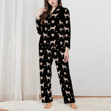Load image into Gallery viewer, Pit Bull Terrier Pajamas for Women - XL Available - I Love Cream Bull Terriers-Pajamas-Apparel,Dog Mom Gifts,Pajamas,Pit Bull-Black-XS-1