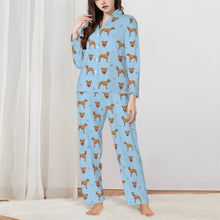 Load image into Gallery viewer, Pit Bull Terrier Pajamas for Women - XL Available - I Love Red Pit Bull Terriers-Pajamas-Apparel,Dog Mom Gifts,Pajamas,Pit Bull-Blue-XS-3