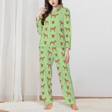 Load image into Gallery viewer, Pit Bull Terrier Pajamas for Women - XL Available - I Love Red Pit Bull Terriers-Pajamas-Apparel,Dog Mom Gifts,Pajamas,Pit Bull-Green-XS-4
