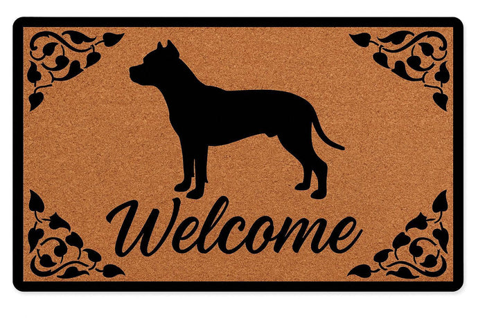 Warm Pit Bull Welcome Door Mat-Home Decor-Doormat,Home Decor,Pit Bull-1