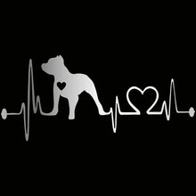 Load image into Gallery viewer, Pitbull In My Heart Vinyl Car Decal Stickers-Chrome Silver-2pcs-17